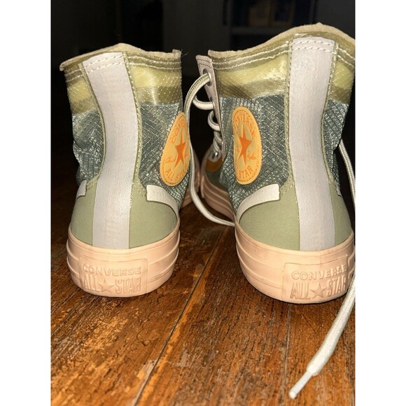 Size 7 - Beige Converse Chuck Taylor All Star High Translucent Emerald 2019 - Picture 5 of 6